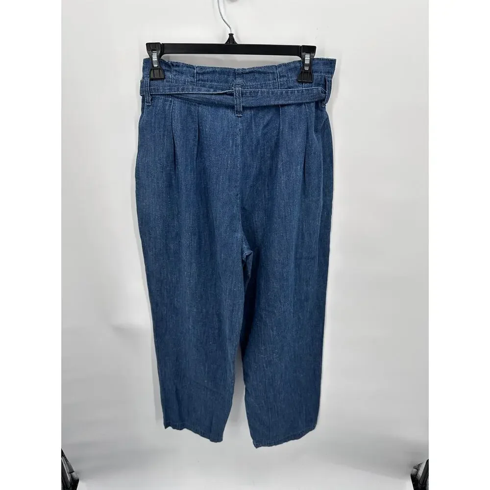 J. CREW NWT Paperbag Tie Waist Ankle Jean Pants in Chambray  // 2